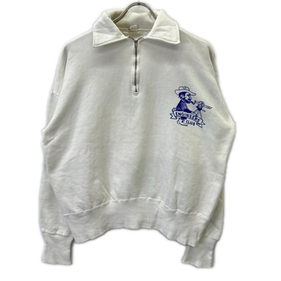 チャンピオン 50~60's 小文字ランタグ ENGINEERS CLUB ハーフジップスウェット FALCON片爪ジップ XL