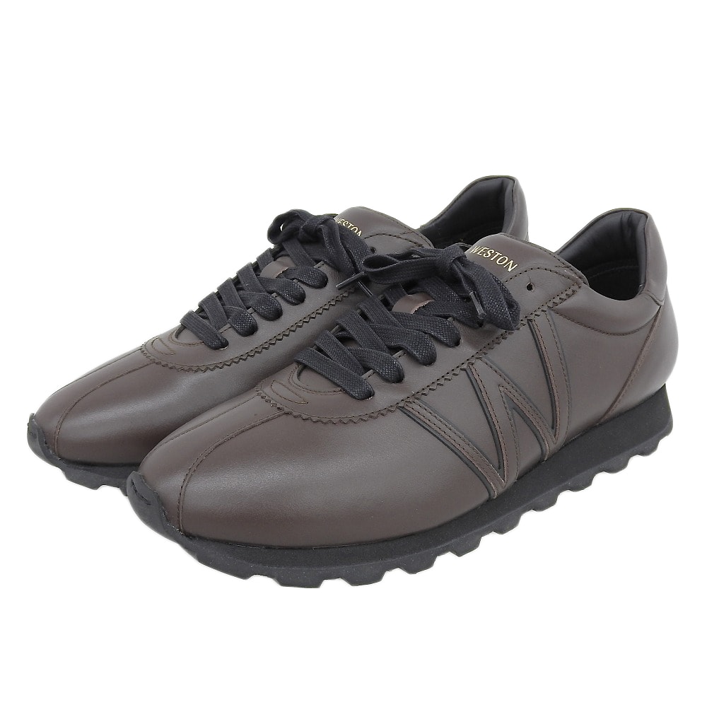 ジェイエムウエストン 新品同様 スムースカーフ On My Way レザースニーカー シューズ メンズ ダークブラウン 27.5cm 8