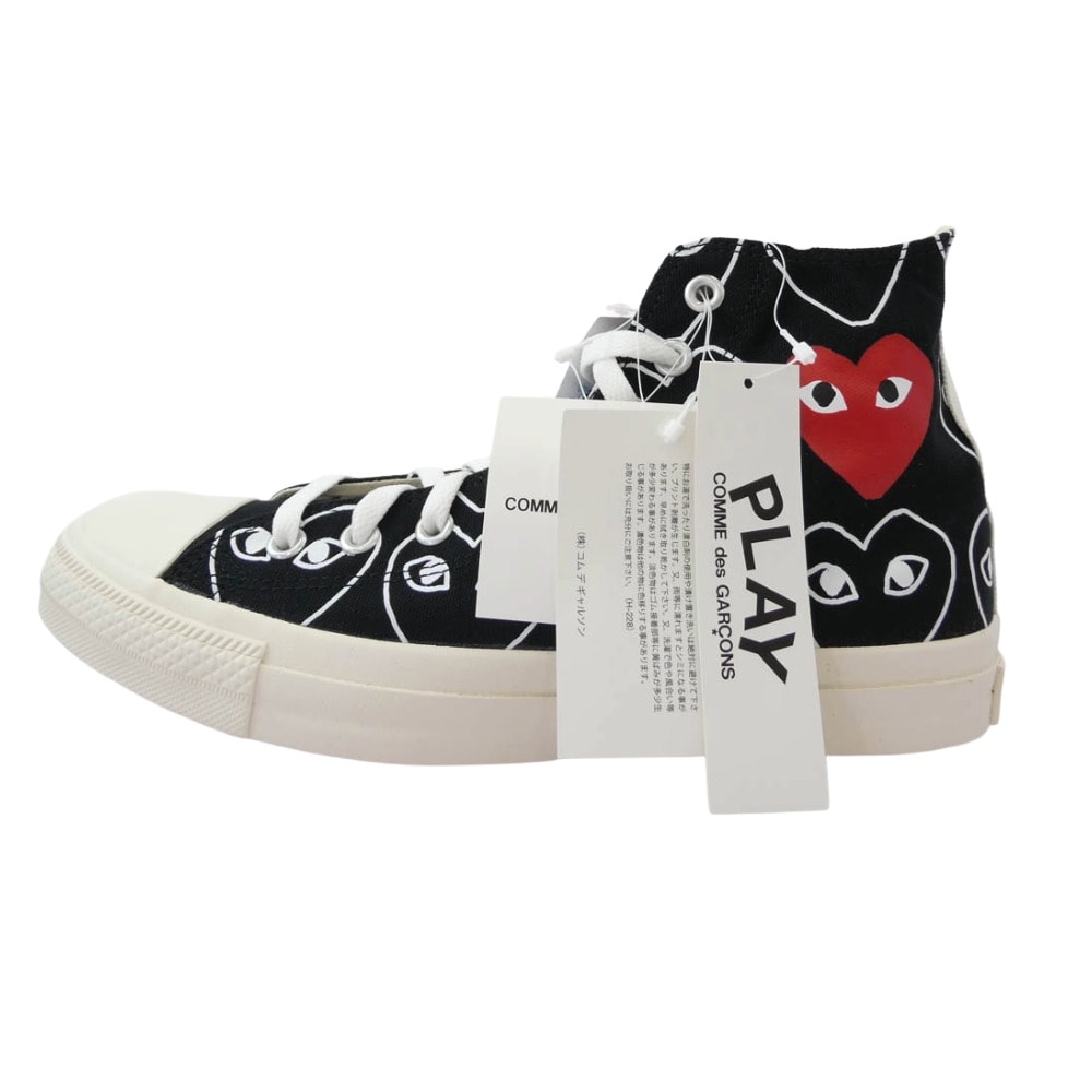 PLAY COMME des GARCONS プレイコムデギャルソン スニーカー × Converse コンバース Chuck Taylor Hi White チャックテイラー ハイカットスニーカー ブラック系 27cm【新古品】【未使用】【中古】
