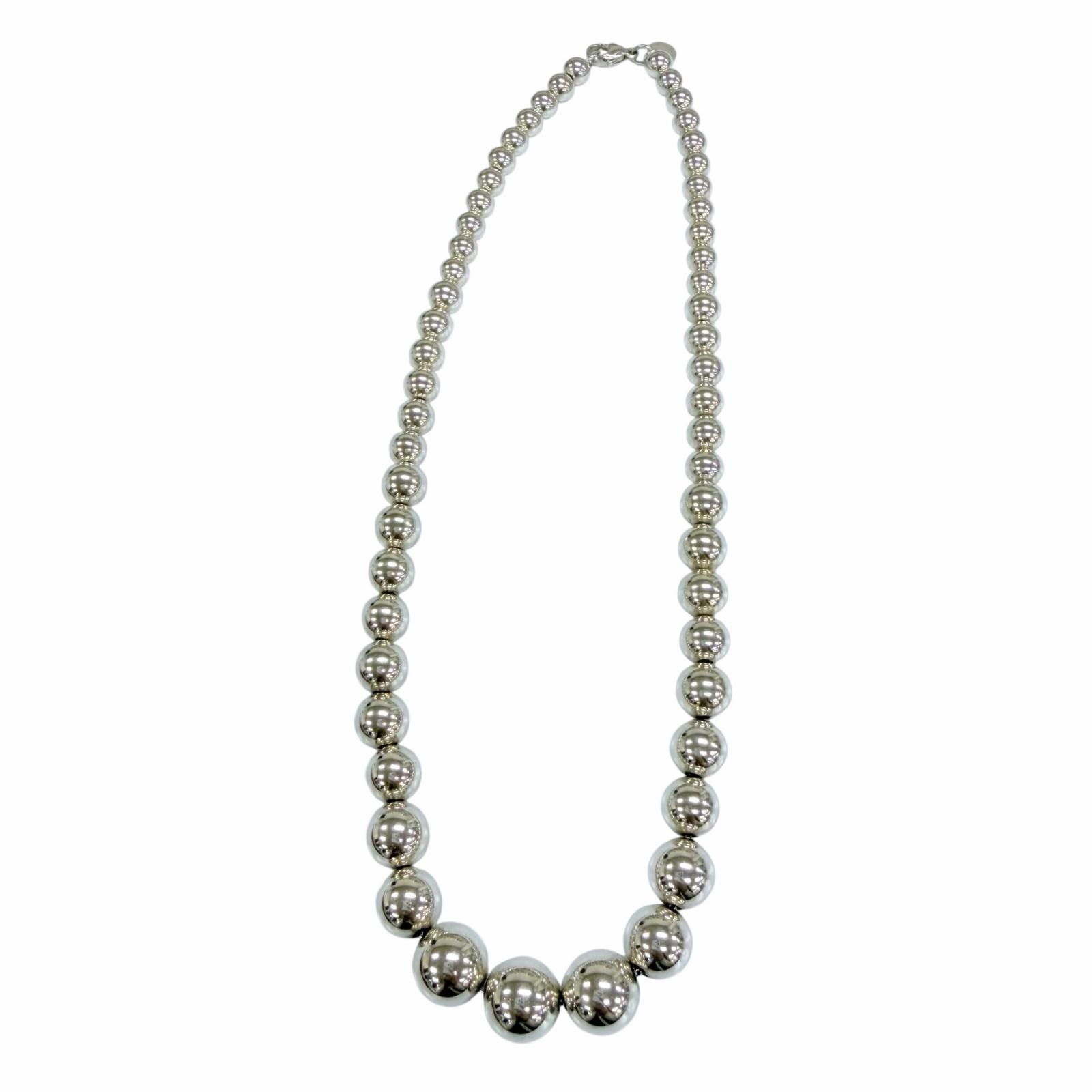 美品 ティファニー グラジュエイテッド ボール ネックレス シルバー レディース