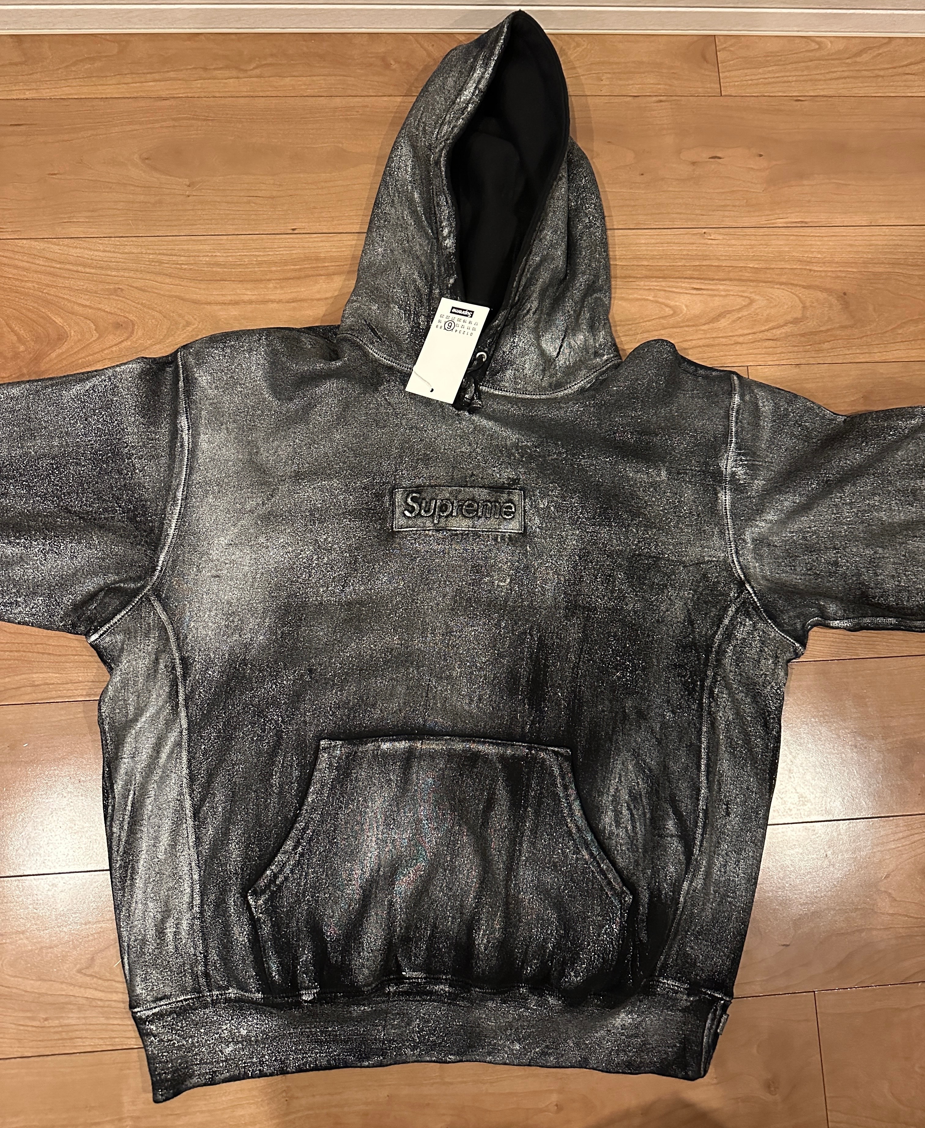 Supreme x MM6 Maison Margiela Foil Box Logo Hooded Sweatshirt "Black"