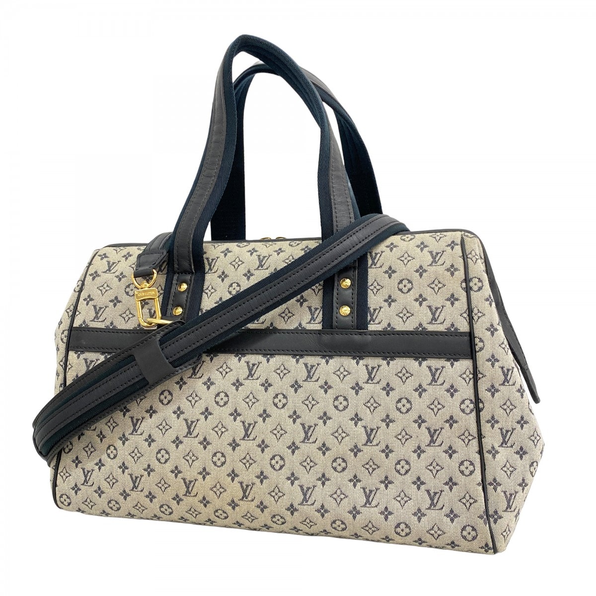 【6dc2261-k】ルイヴィトン ハンドバッグ モノグラム・ミニ ジョセフィーヌGM M92211 ブルー 2wayバッグ【中古】レディース