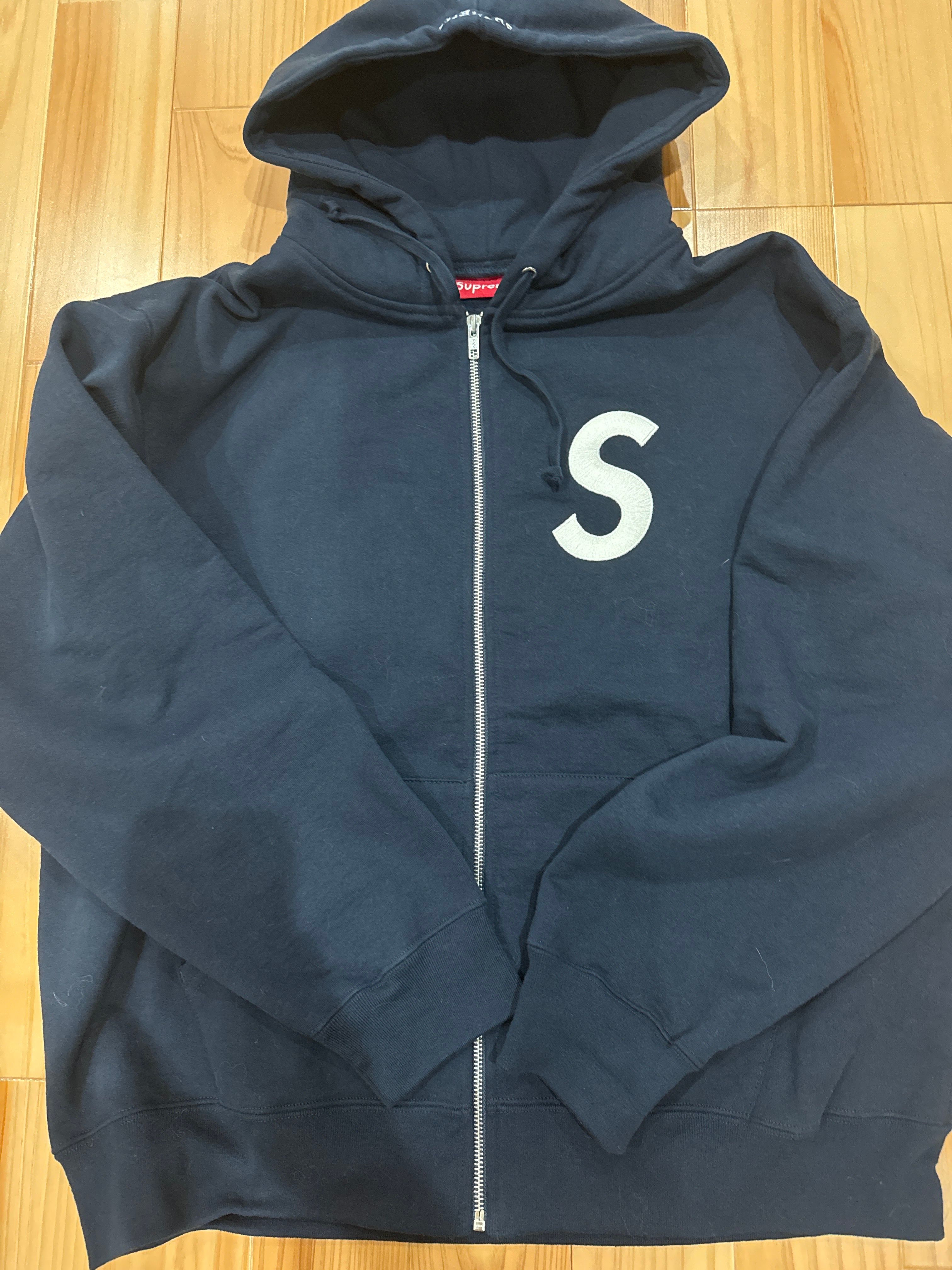 Supreme S Logo Zip Up Hooded Sweatshirt "Navy" (23FW)