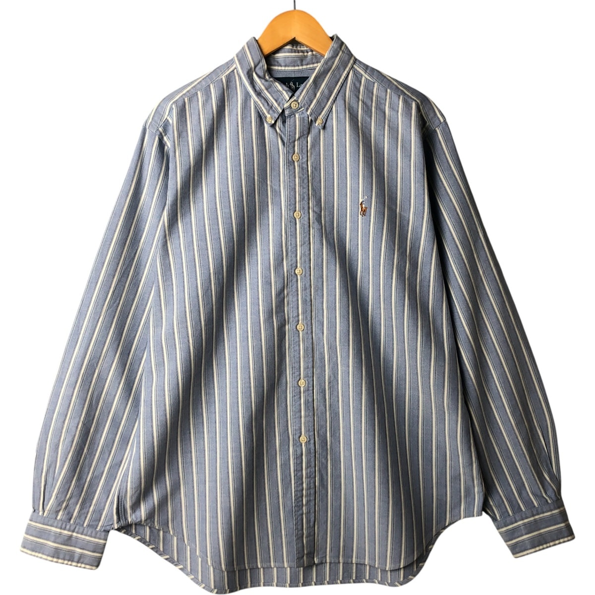 古着 ラルフローレン Ralph Lauren CLASSIC FIT 長袖 ボタンダウンストライプシャツ メンズL相当/eaa568446