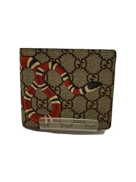 GUCCI Kingsnake Print GG Supreme Coin Wallet "Beige/Ebony"