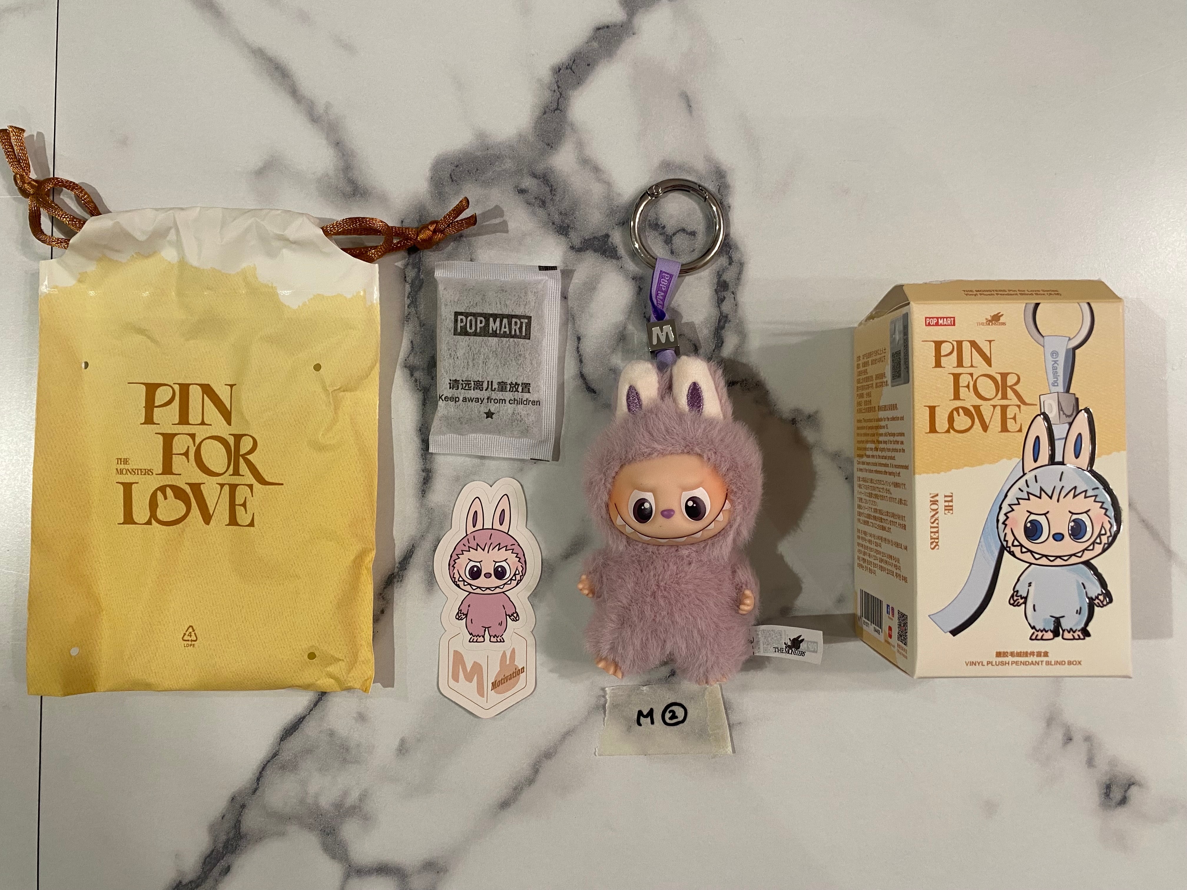 POP MART THE MONSTERS (LABUBU) Pin for Love Series-Vinyl Plush Pendant (A-M) M