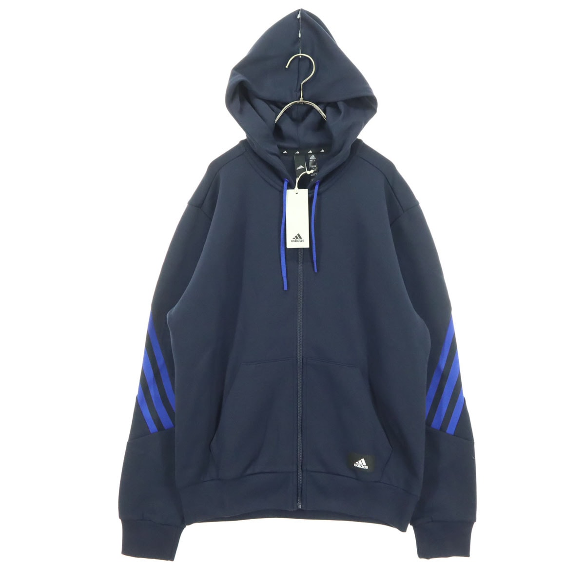 未使用 adidas アディダス 長袖 ジップパーカー L ネイビー