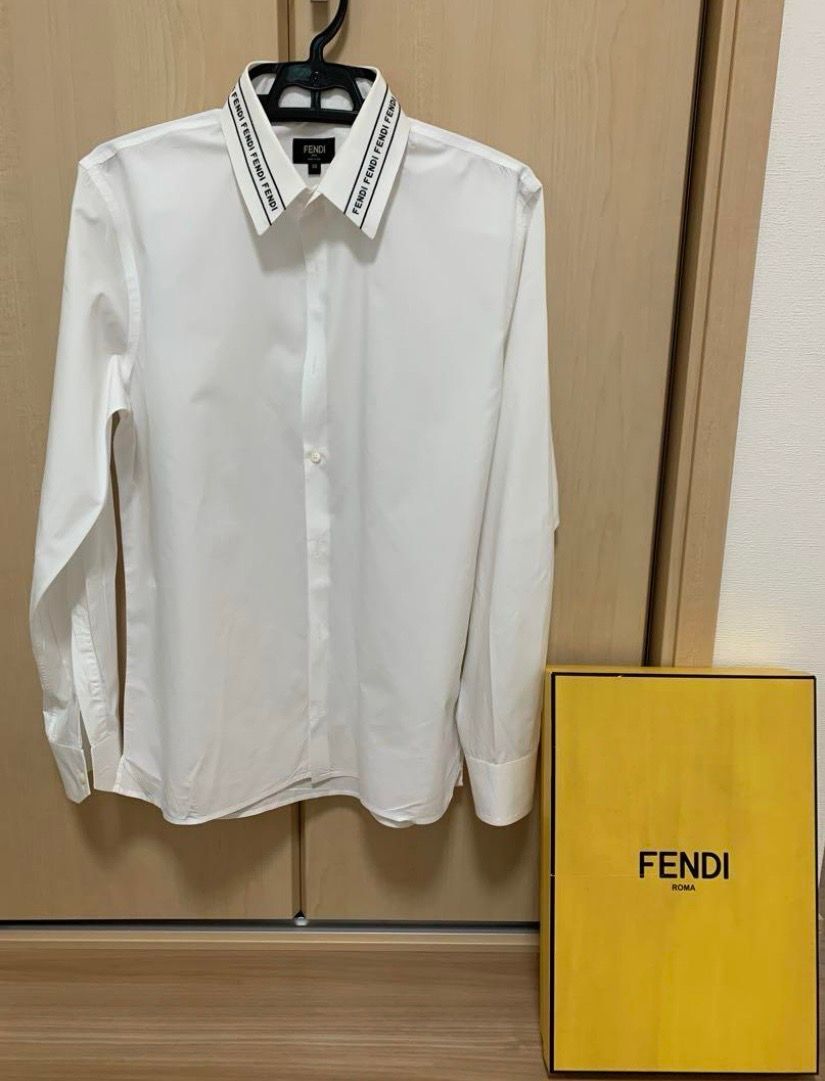 サイズ 39 FENDI フェンディ カラーテープロゴ 長袖シャツ 刺繍