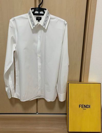 サイズ 39 FENDI フェンディ カラーテープロゴ 長袖シャツ 刺繍