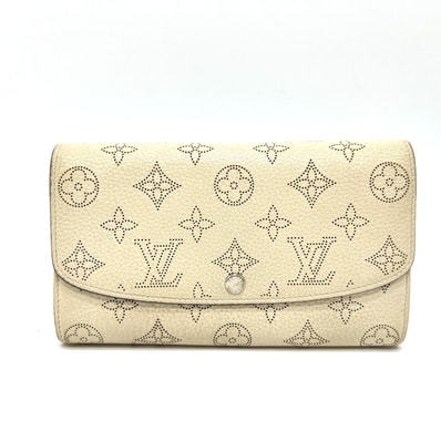 ルイヴィトン LOUIS VUITTON ポルトフォイユイリス M60177 財布 ウォレット 長財布 モノグラムマヒナレザー アイボリー ホワイト