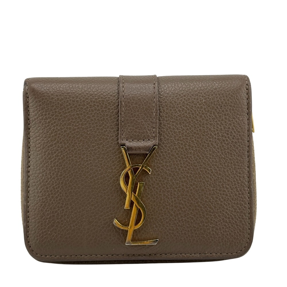 サンローラン SAINT LAURENT 二つ折り財布 コンパクトウォレット 670285 ベージュ