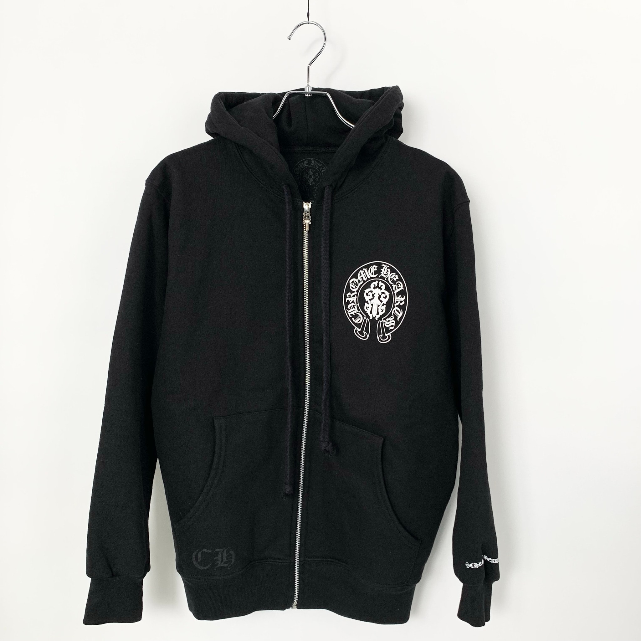 Chrome Hearts HOODIE ZIP 3 CEMETERY CROSS / USA FLAG "Black"