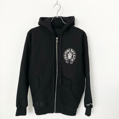 Chrome Hearts HOODIE ZIP 3 CEMETERY CROSS / USA FLAG "Black"