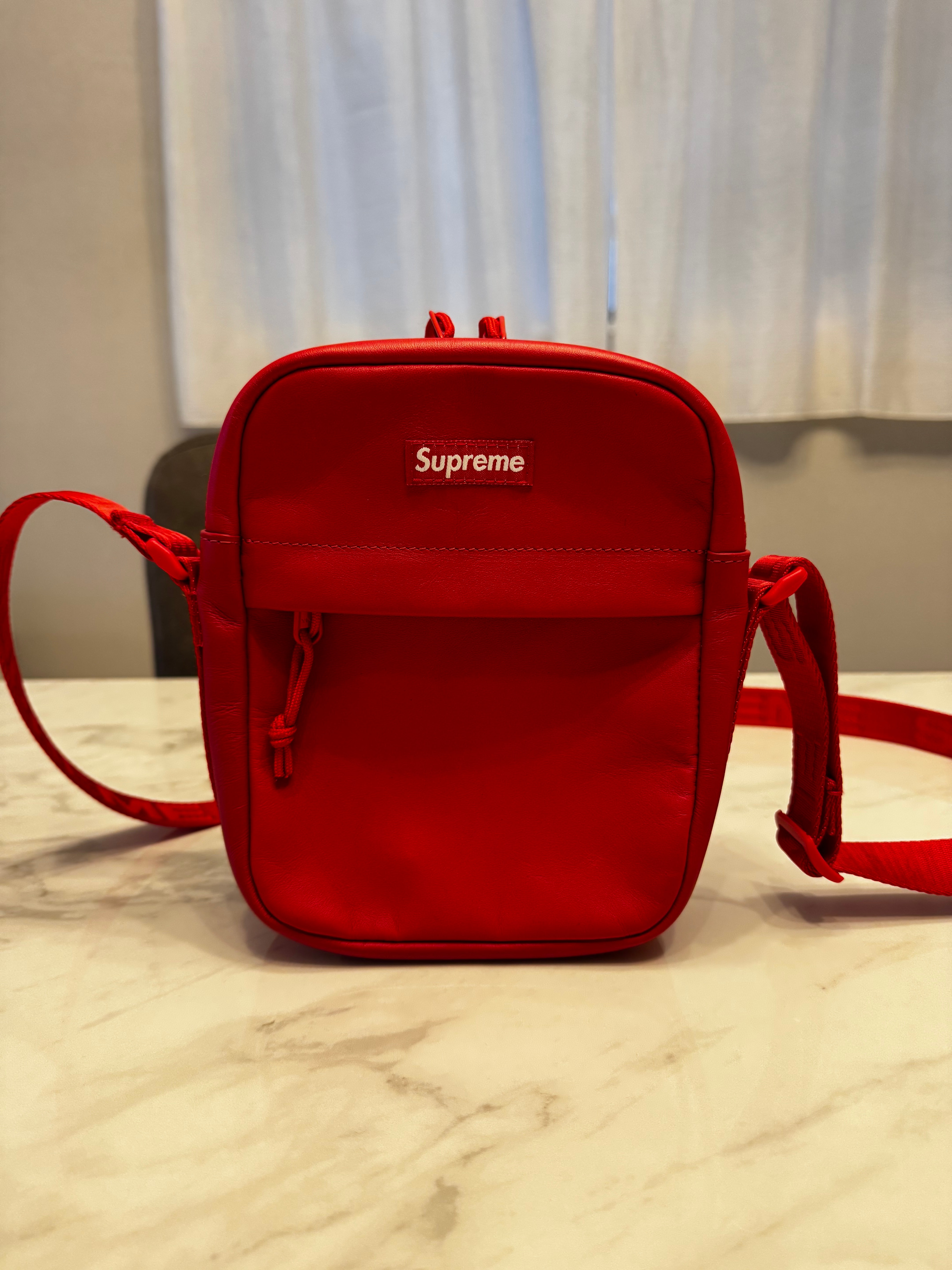 Supreme Leather Shoulder Bag 