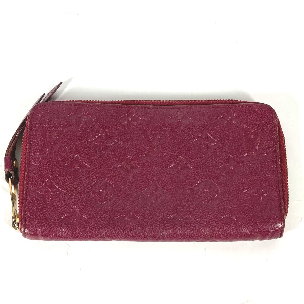 ルイヴィトン LOUIS VUITTON ポルトフォイユ スクレット ロン M60359 モノグラムアンプラント ロングウォレット ラウンドファスナー 長財布 モノグラムアンプラントレザー オロール レッド