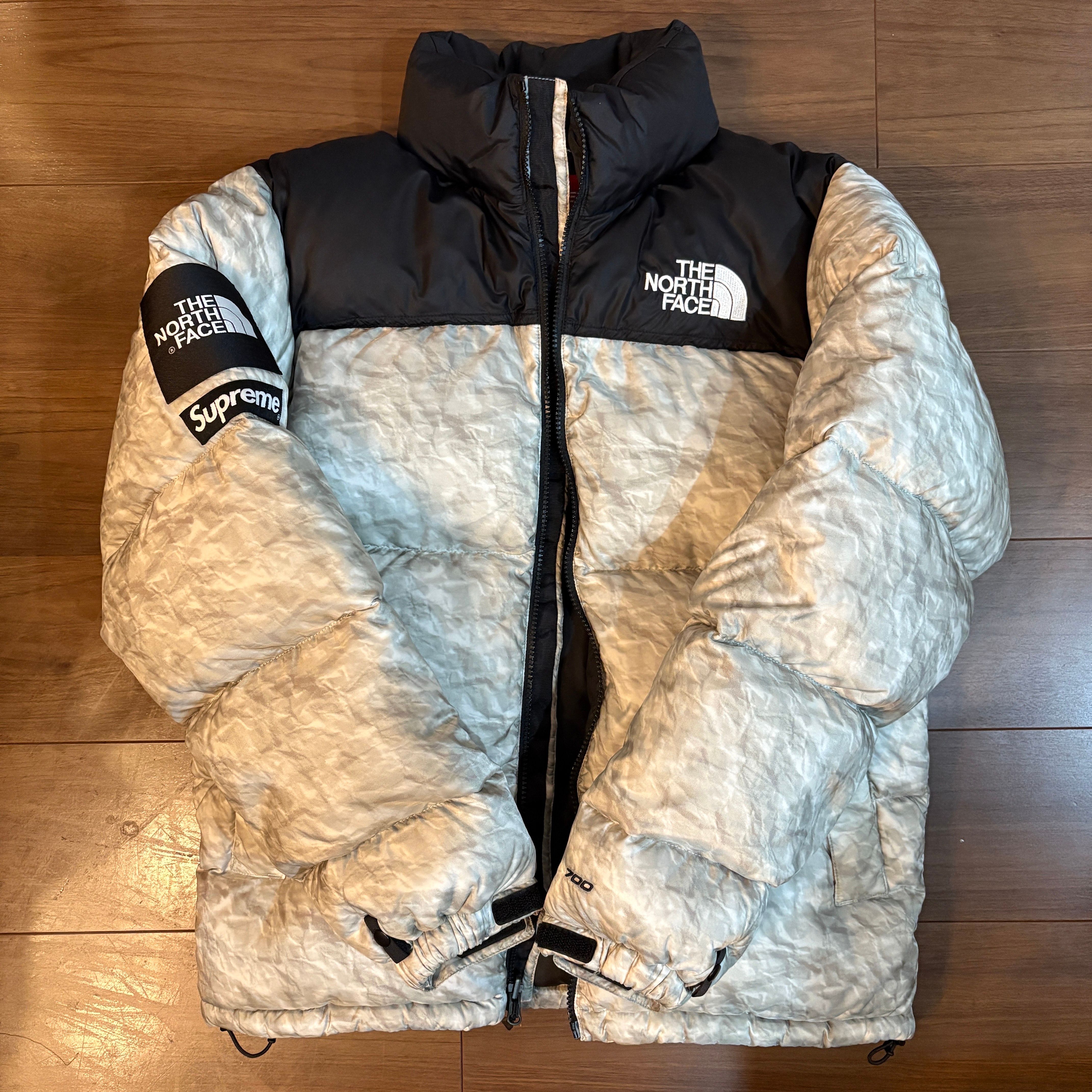 Supreme x The North Face Nuptse Jacket "White Paper Print"