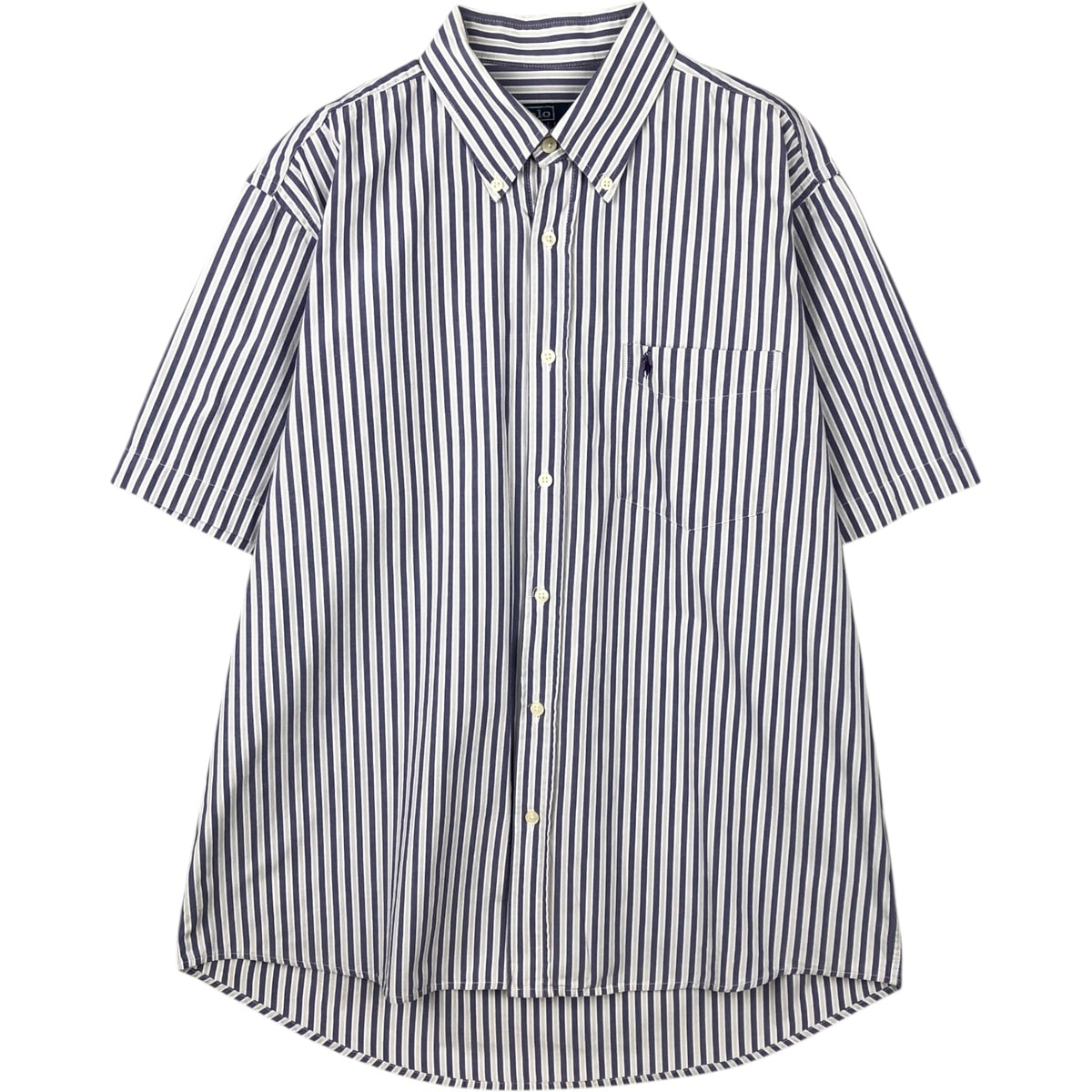 古着 ラルフローレン Ralph Lauren POLO by Ralph Lauren CUSTOM FIT 半袖 ボタンダウン ストライプシャツ メンズXL相当/eaa644832
