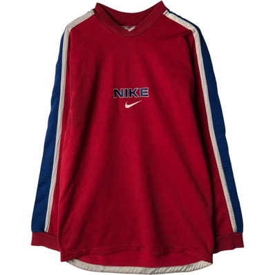 古着 90年代 ナイキ NIKE ロゴ刺繍 ロゴスウェットシャツ トレーナー メンズL相当/eaa581073