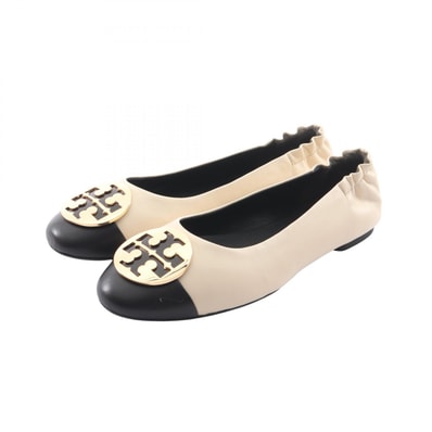 トリーバーチ Tory Burch CLAIRE CAP TOE BALLET クレア キャップトゥ パンプス 靴 レザー レディース アイボリー系 / ブラック系 1483360017 【新品】