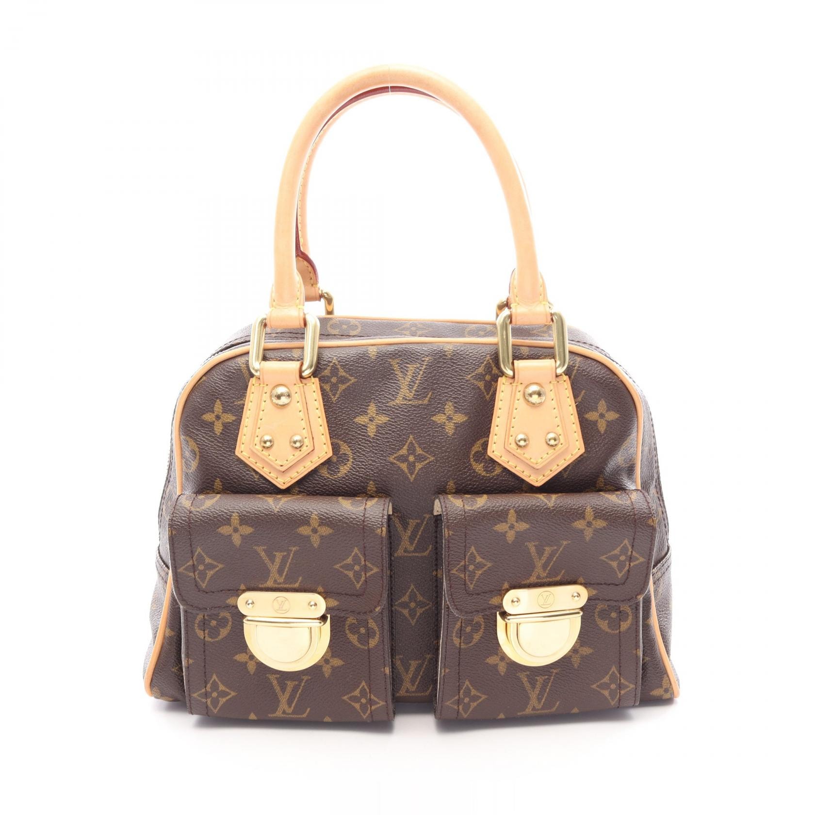 ルイ・ヴィトン LOUIS VUITTON マンハッタンPM ハンドバッグ バッグ PVCコーティングキャンバス レザー モノグラム レディース ブラウン系 M40026 【中古】
