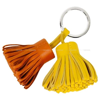 【渋谷並木橋店】HERMES エルメス キーホルダー カルメン ウノドス パンドエピス/ジョーヌナプル (ジョーヌナポリ) アニョーミロ(ラム) シルバー金具 新品