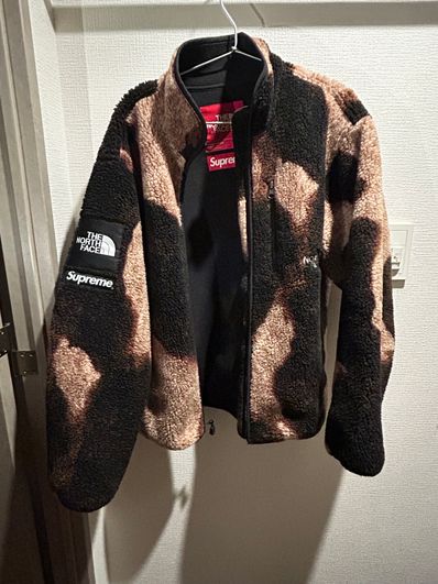 Supreme x The North Face Bleached Denim Print Fleece Jacket "Black"