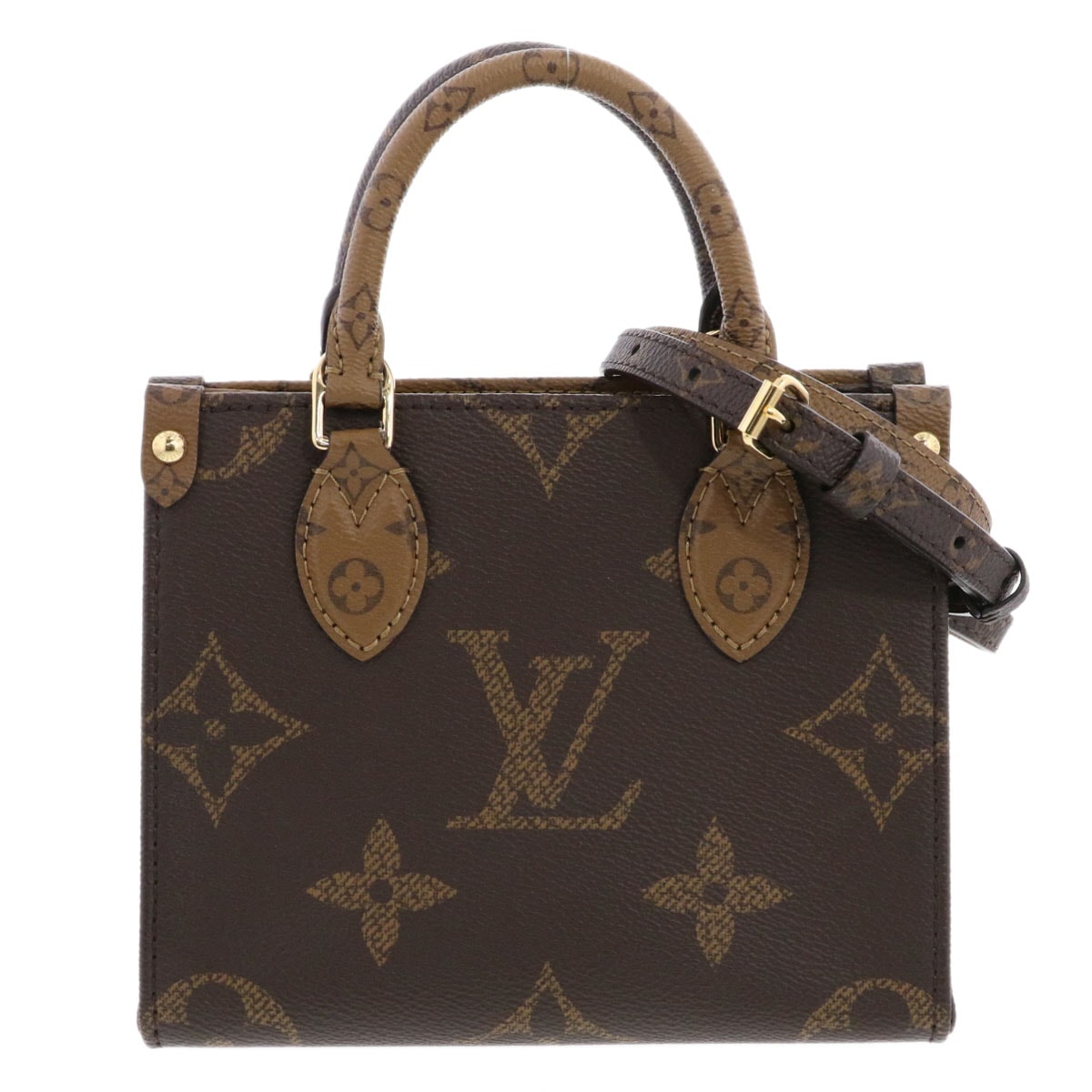 LOUIS VUITTON ルイ・ヴィトン オンザゴーBB モノグラム ジャイアント ハンドバッグ M46839 モノグラムジャイアント ブラウン  レディース【中古】