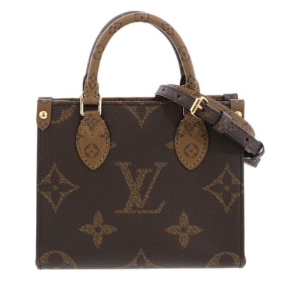 LOUIS VUITTON ルイ・ヴィトン オンザゴーBB モノグラム ジャイアント ハンドバッグ M46839 モノグラムジャイアント ブラウン レディース【中古】