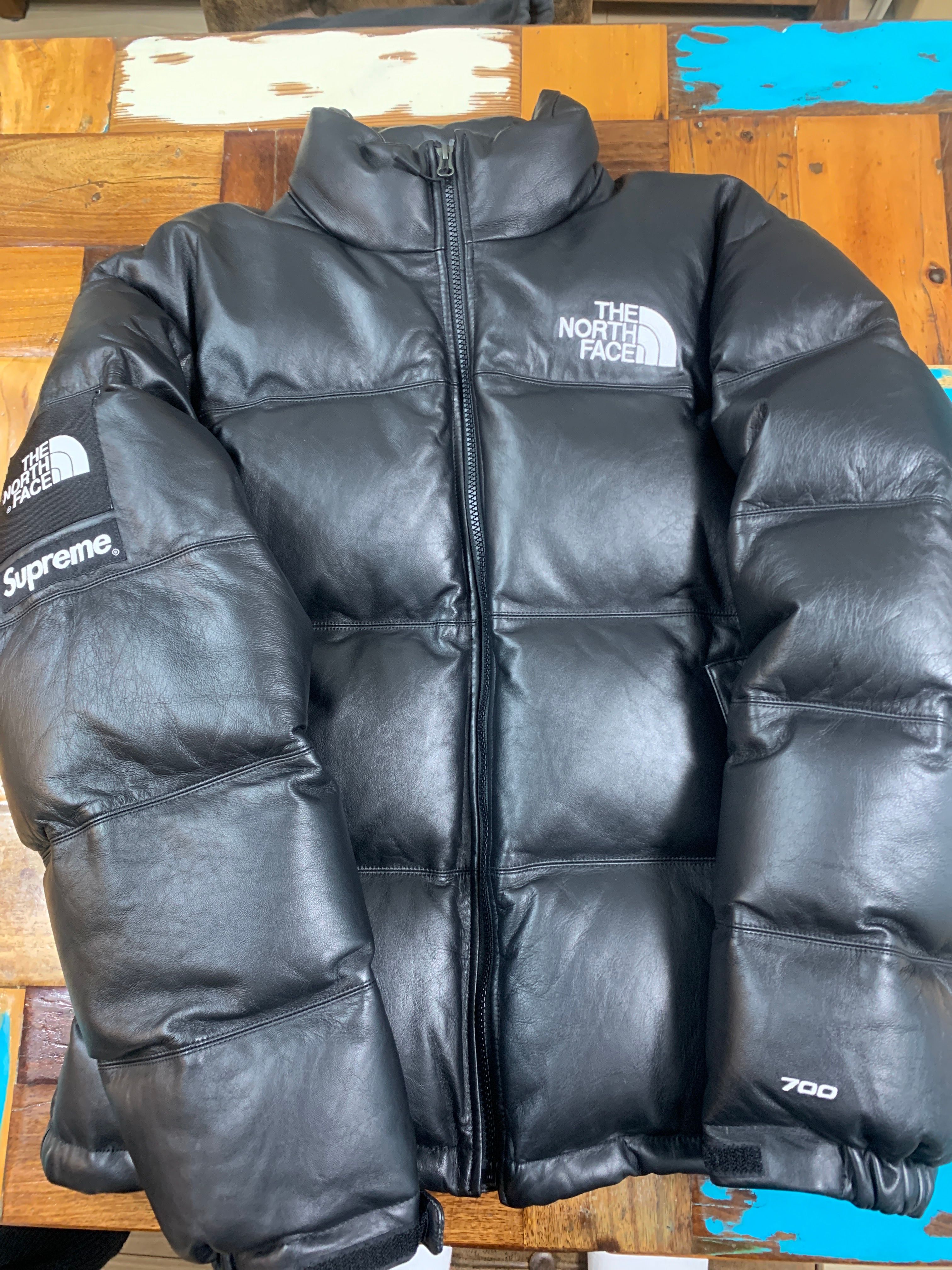 Supreme x The North Face Leather Nuptse Jacket "Black"