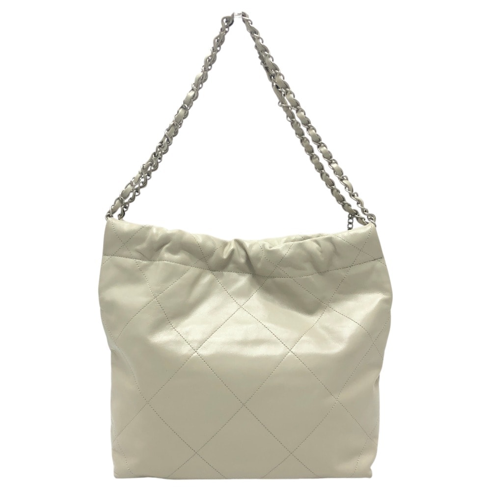 シャネル CHANEL シャネル22 スモール ココマーク AS3260 カバン 肩掛け シルバー金具 ショルダーバッグ カーフスキン グレー