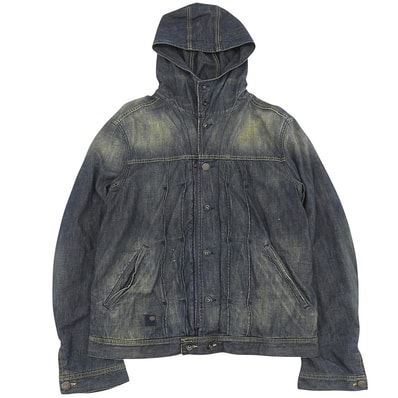 ディーゼル JUZIHOOD ヴィンテージ加工 フーデッド デニムジャケット メンズ インディゴ XL XL
