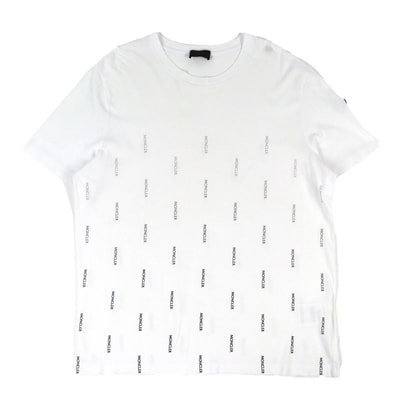 美品 モンクレール グラデーション リピートロゴ 半袖Tシャツ ホワイト L