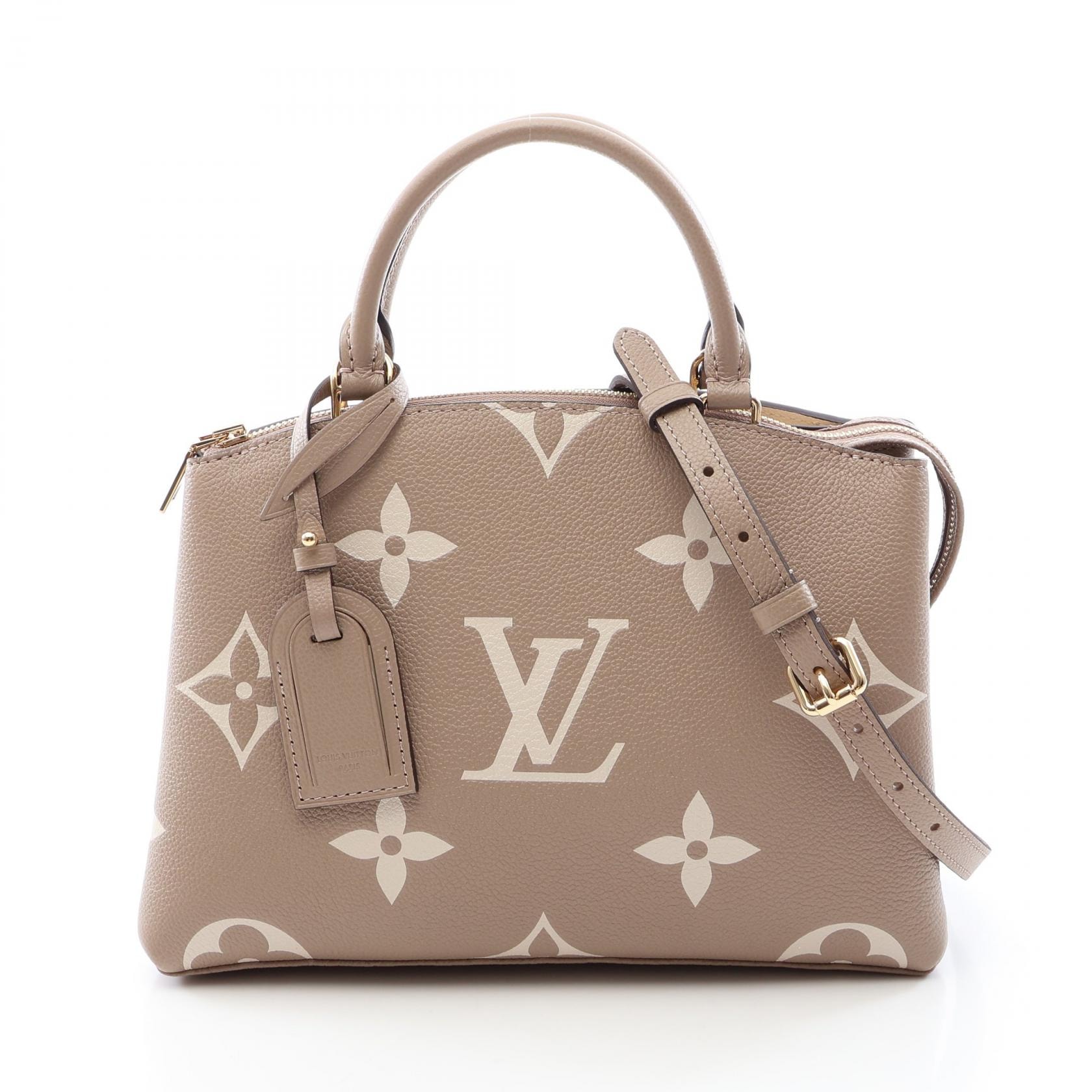ルイ・ヴィトン LOUIS VUITTON プティ パレPM モノグラムアンプラント トゥルトレール クレーム 2WAY ハンドバッグ バッグ レザー レディース ベージュ系 M58914 【中古】