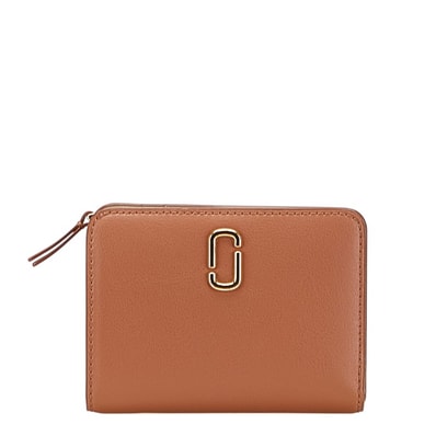 マークジェイコブス Jマーク 二つ折り財布 ブラウン レザー レディース MARC JACOBS 【中古】