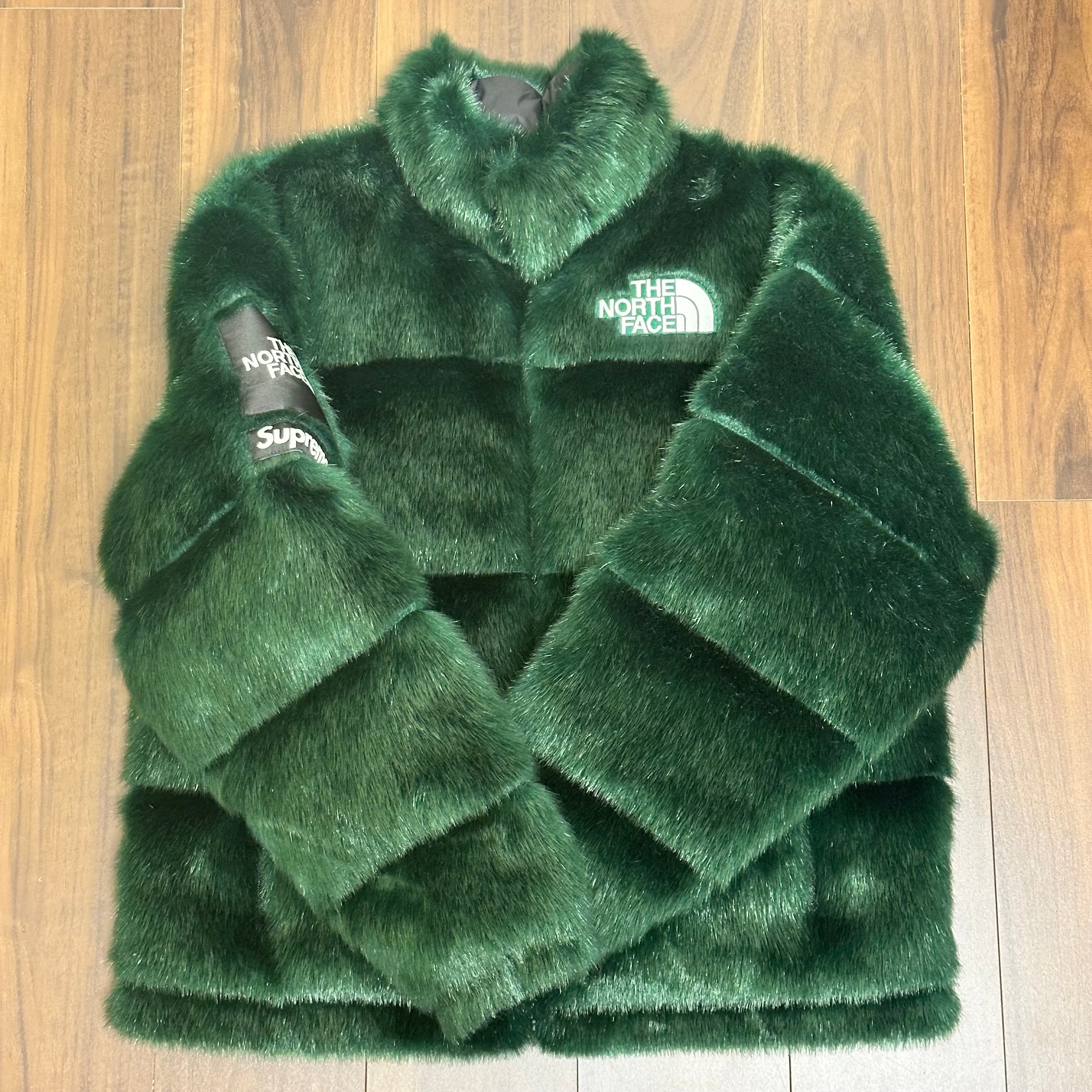 Supreme x The North Face Faux Fur Nuptse Jacket "Green"
