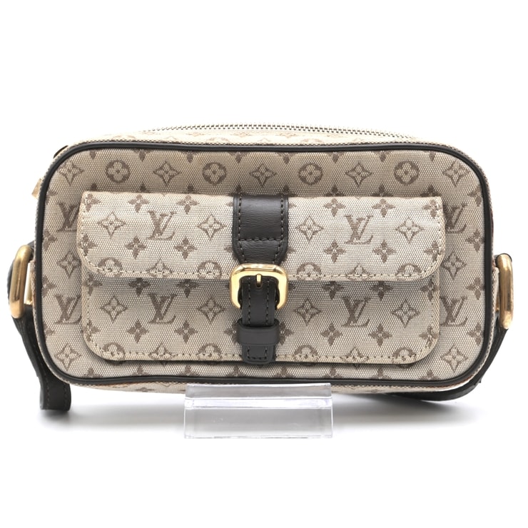 LOUIS VUITTON(ルイ・ヴィトン)モノグラム・ミニ ジュリエットMM ヴィンテージ ショルダーバッグ グレー キャンバス レザー ゴールド金具 M92218【中古】