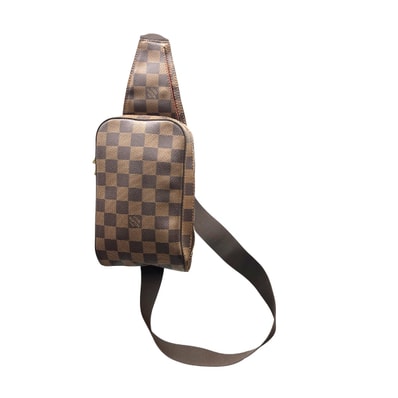 LOUIS VUITTON 美品 ルイヴィトン Geronimos ジェロニモス 中期型 ダミエエベヌ ボディバッグ N51994 PVC レザー CA0015 ブラウン クロスボディ Y2K LV ABランク 中古 鑑定済 ヴィトンバッグ