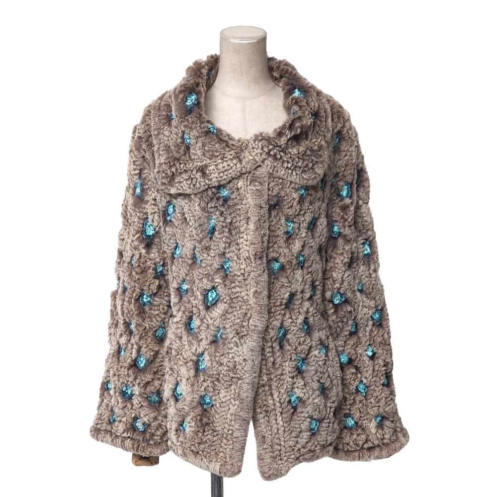 JOHN GALLIANO ジョンガリアーノ コート サイズS ラパン リアルファー ジャケット フランス製 ブランド古着【中古】20260410/RA8840
