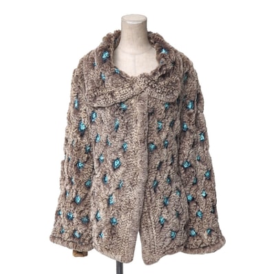 JOHN GALLIANO ジョンガリアーノ コート サイズS ラパン リアルファー ジャケット フランス製 ブランド古着【中古】20260410/RA8840