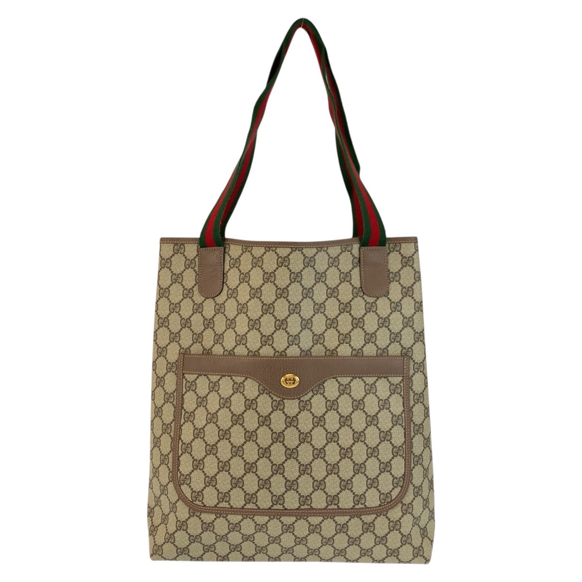 美品 GUCCI グッチ シェリーライン ベージュ ブラウン ゴールド金具 GGスプリームキャンバス トートバッグ ショルダーバッグ 601723 【中古】