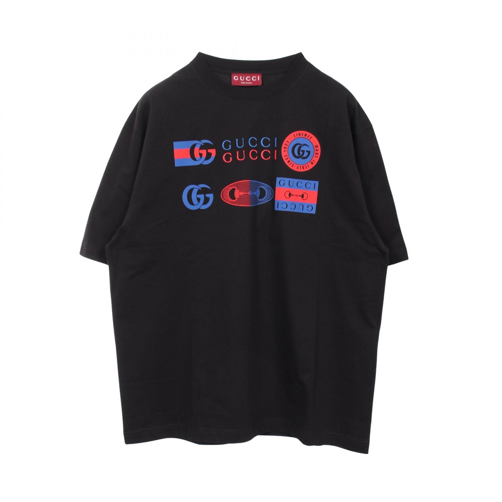 C (やや傷や汚れあり)】グッチ GUCCI ロゴプリント 半袖Tシャツ 衣料品