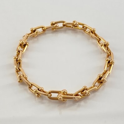 TIFFANY&CO(ティファニー) ハードウェア スモールリンク ブレスレット Au750(YG) 16.1g ゴールド