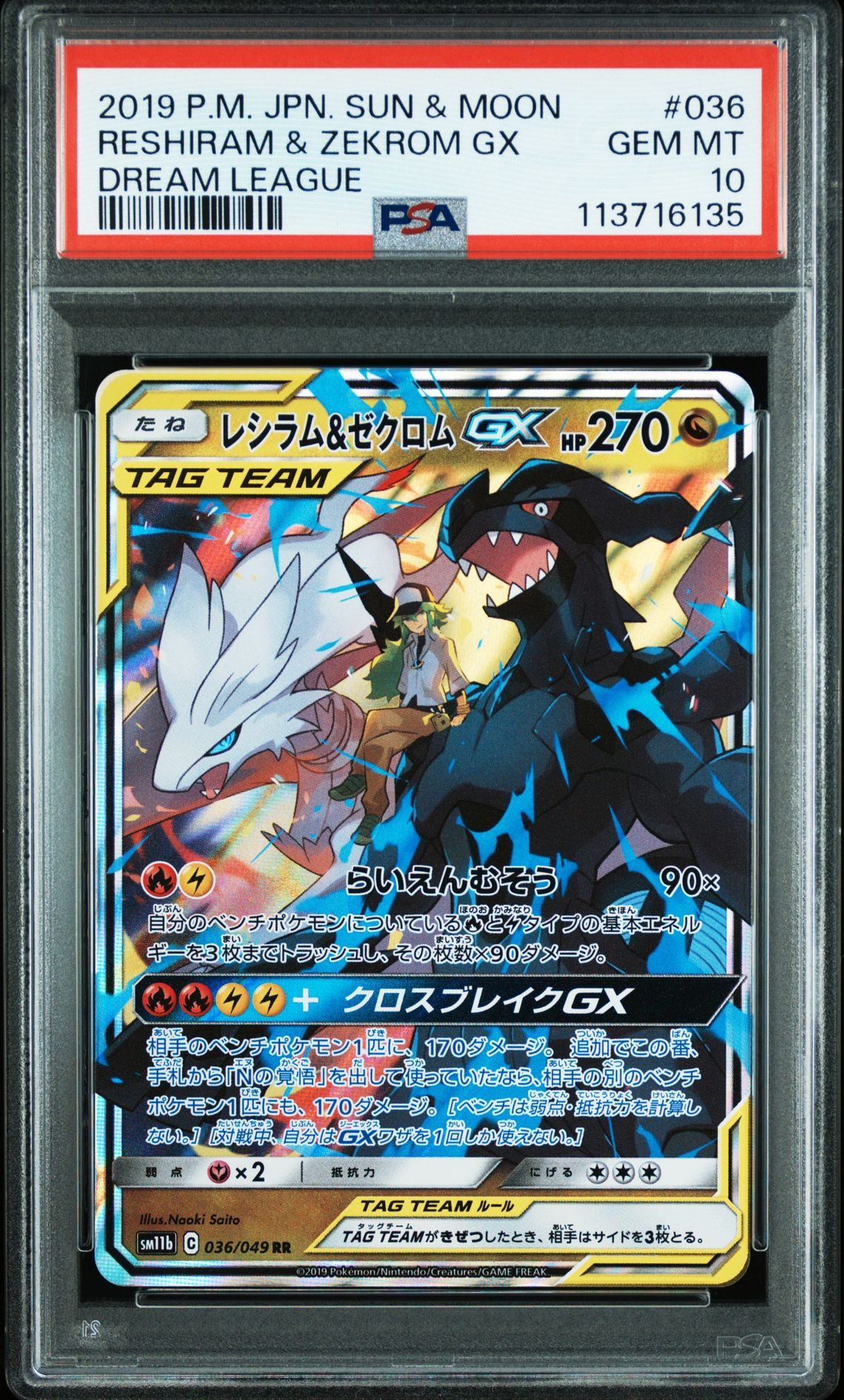 レシラム&ゼクロムGX (N) RR[SM11b 036/049](強化拡張パック「ドリームリーグ」)