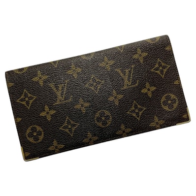 LOUIS VUITTON ルイヴィトン モノグラム ポルトシェキエ・ダブル M62223 ブラウン 長財布 ユニセックス ゴールド金具