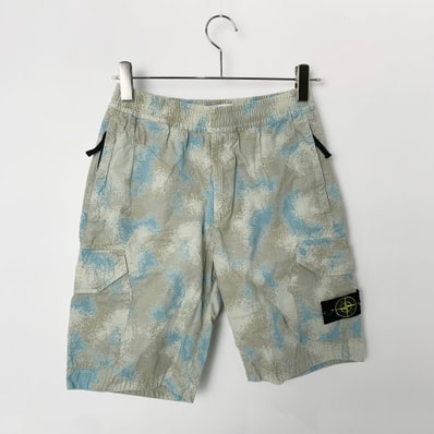 Stone Island Camo Devore Cargo Short "Dove Grey"