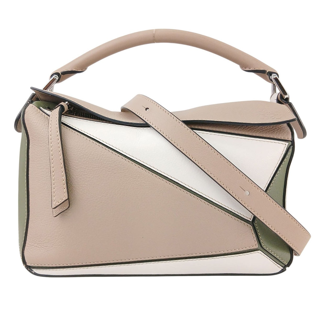 LOEWE ロエベ パズル バッグ スモール マルチカラー ショルダーバッグ 322.30.S21 レザー ベージュ レディース【中古】