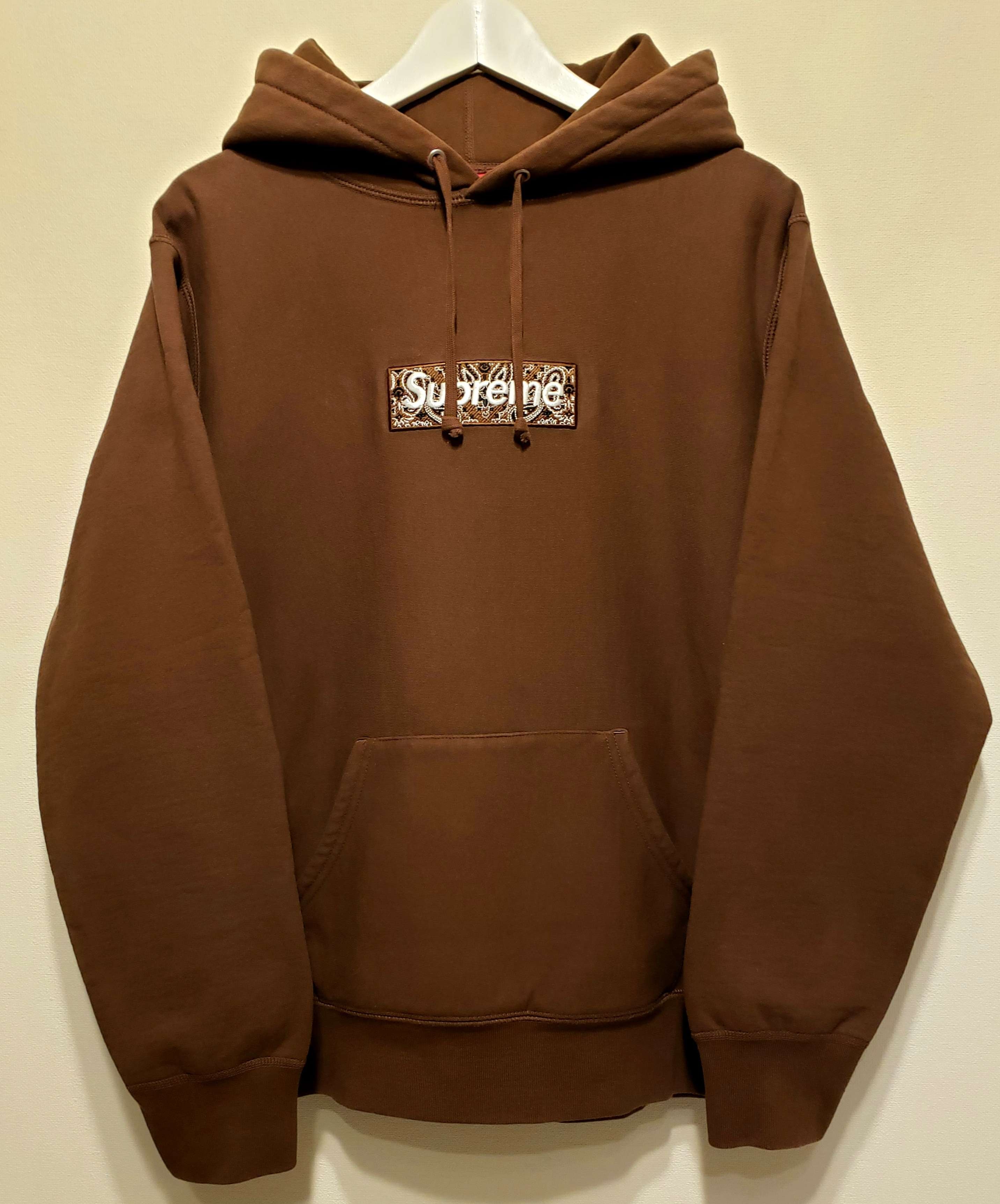 Supreme Bandana Box Logo Hooded Sweatshirt "Brown"