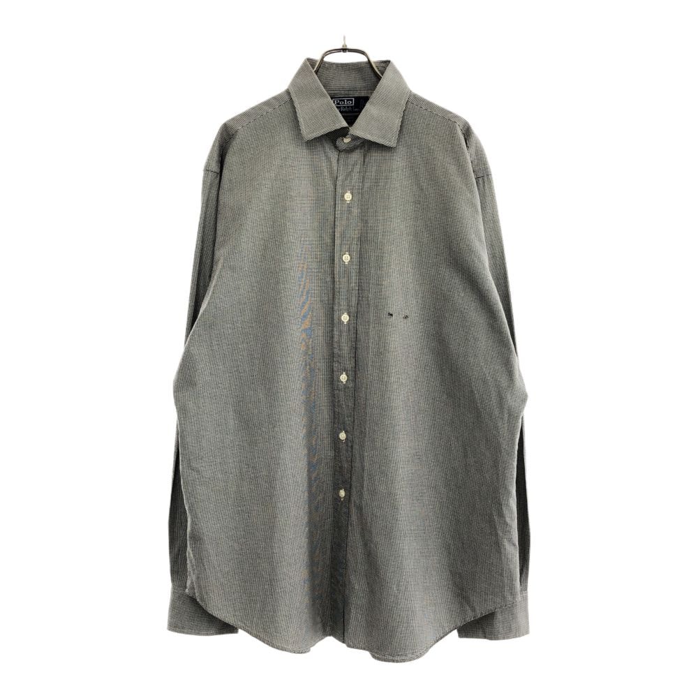 Polo by Ralph Lauren ポロバイラルフローレン ギンガムチェック 長袖 シャツ L ブラック×ホワイト