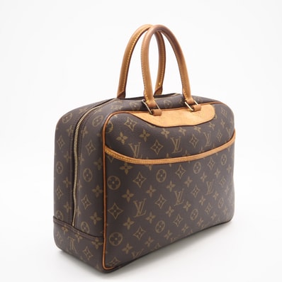 LOUIS VUITTON ルイ・ヴィトン モノグラム ドーヴィル M47270 ハンドバッグ ブラウン コーティングキャンバス レザー レディース