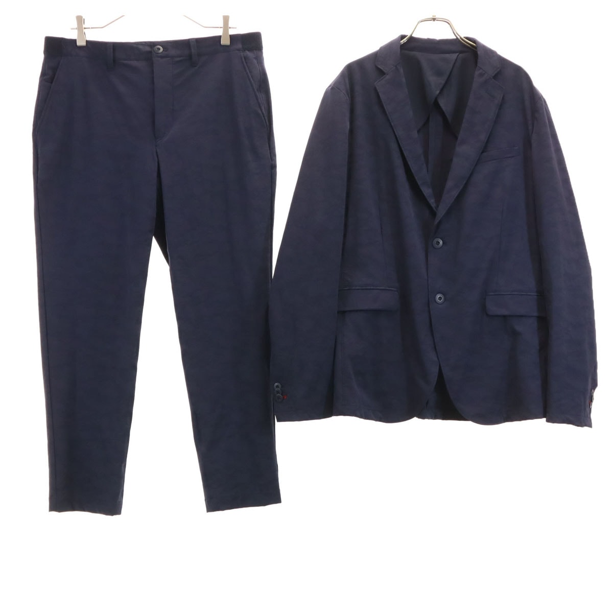 ZARA ザラ カモフラ柄 イージー スーツ 上下セットアップ 52/42 ネイビー 迷彩